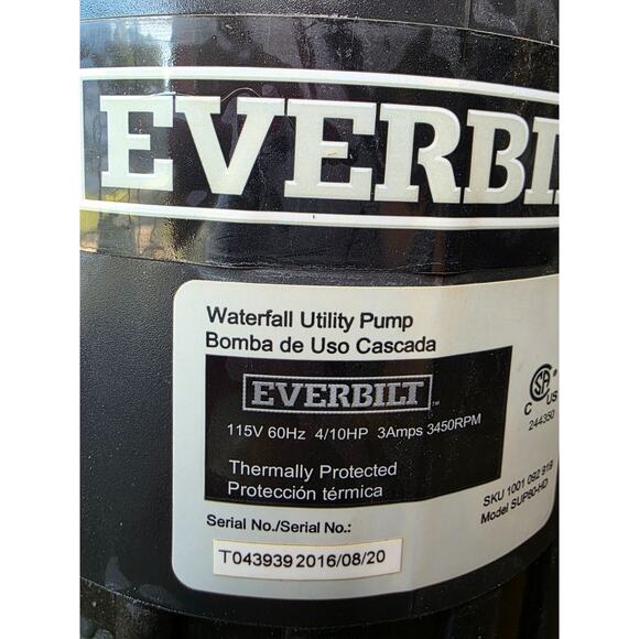 Everbilt 1/2 HP Waterfall Submersible Utility Pump SUP80-HD - Picture 5 of 16